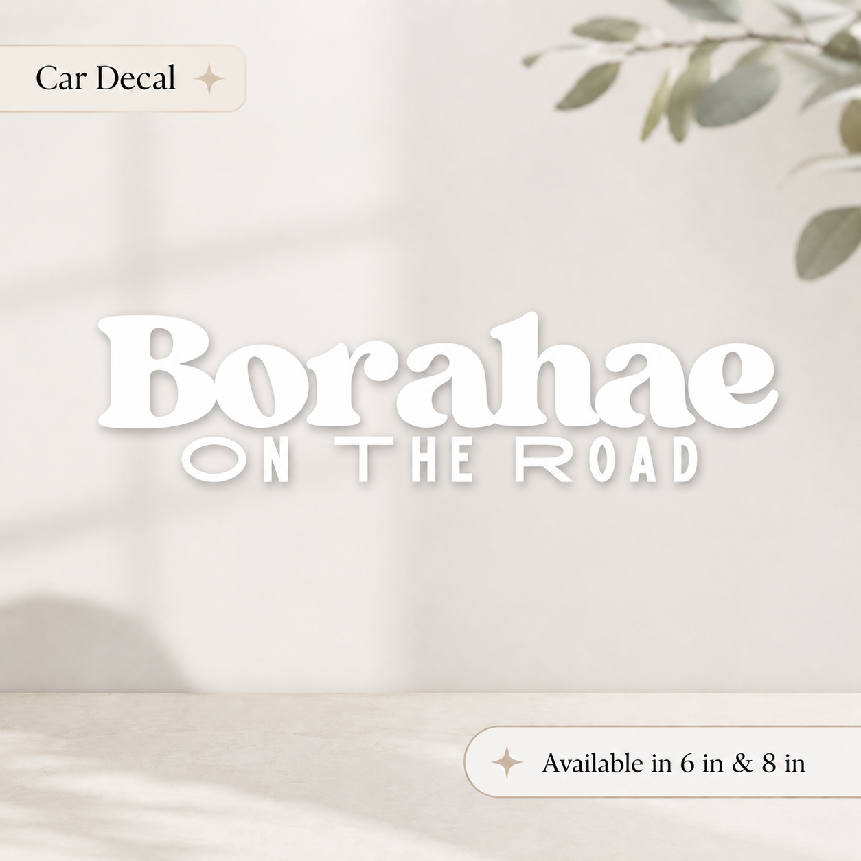 Borahae On The Road White Vinyl Decal | BTS ARMY Car Sticker