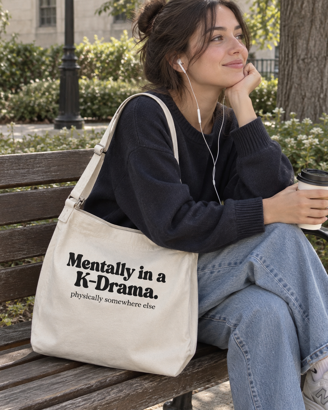 Mentally in a K-Drama Crossbody Messenger Bag