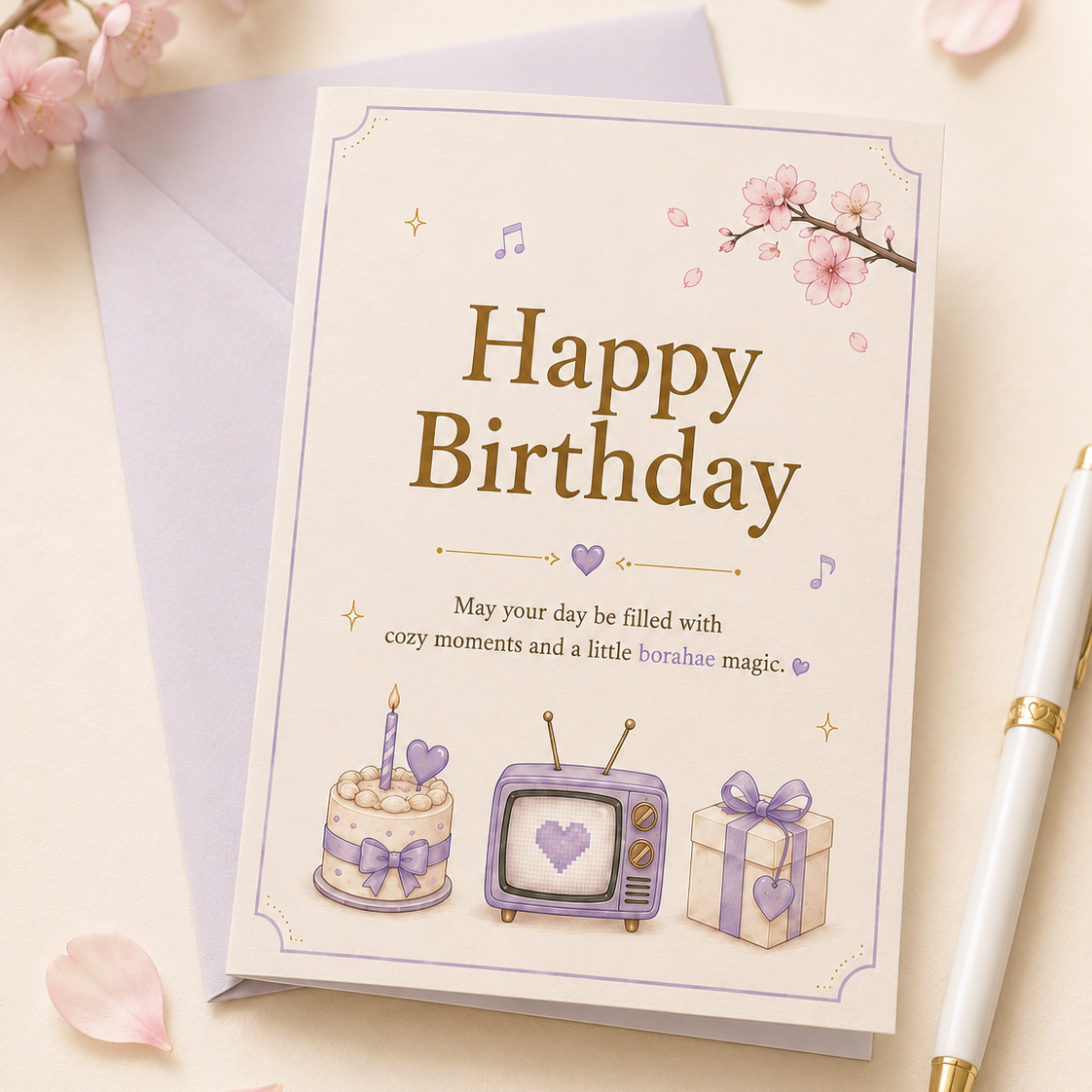 Purple K-Pop Greeting Cards
