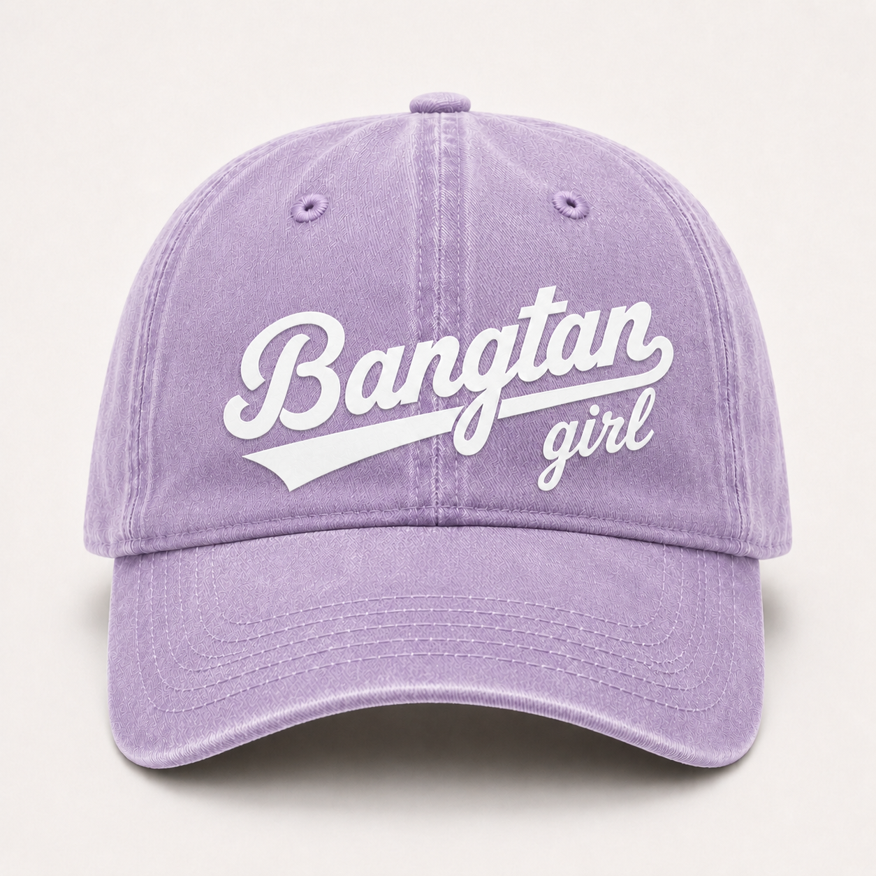 BTS "Bangtan Girl" Baseball Cap, Adjustable & Fan Gift with free BTS stickers.