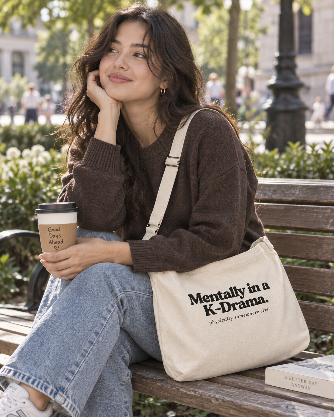 Mentally in a K-Drama Crossbody Messenger Bag