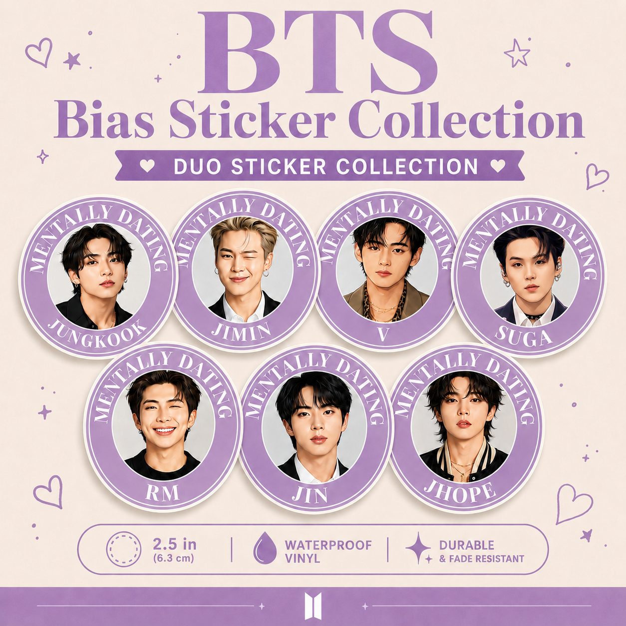 BTS Bias Sticker Duo
