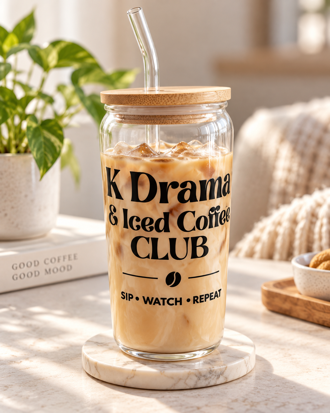 K-Drama Essentials Gift Box | Glass Cup & Makeup Pouch Gift Set.