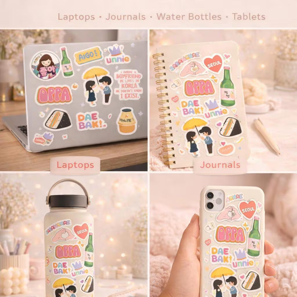 40 Count | K-Drama Sticker Pack | Waterproof Vinyl Stickers