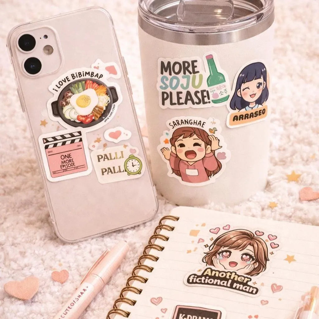 60 Count | K-Drama Sticker Pack | Waterproof Vinyl Stickers