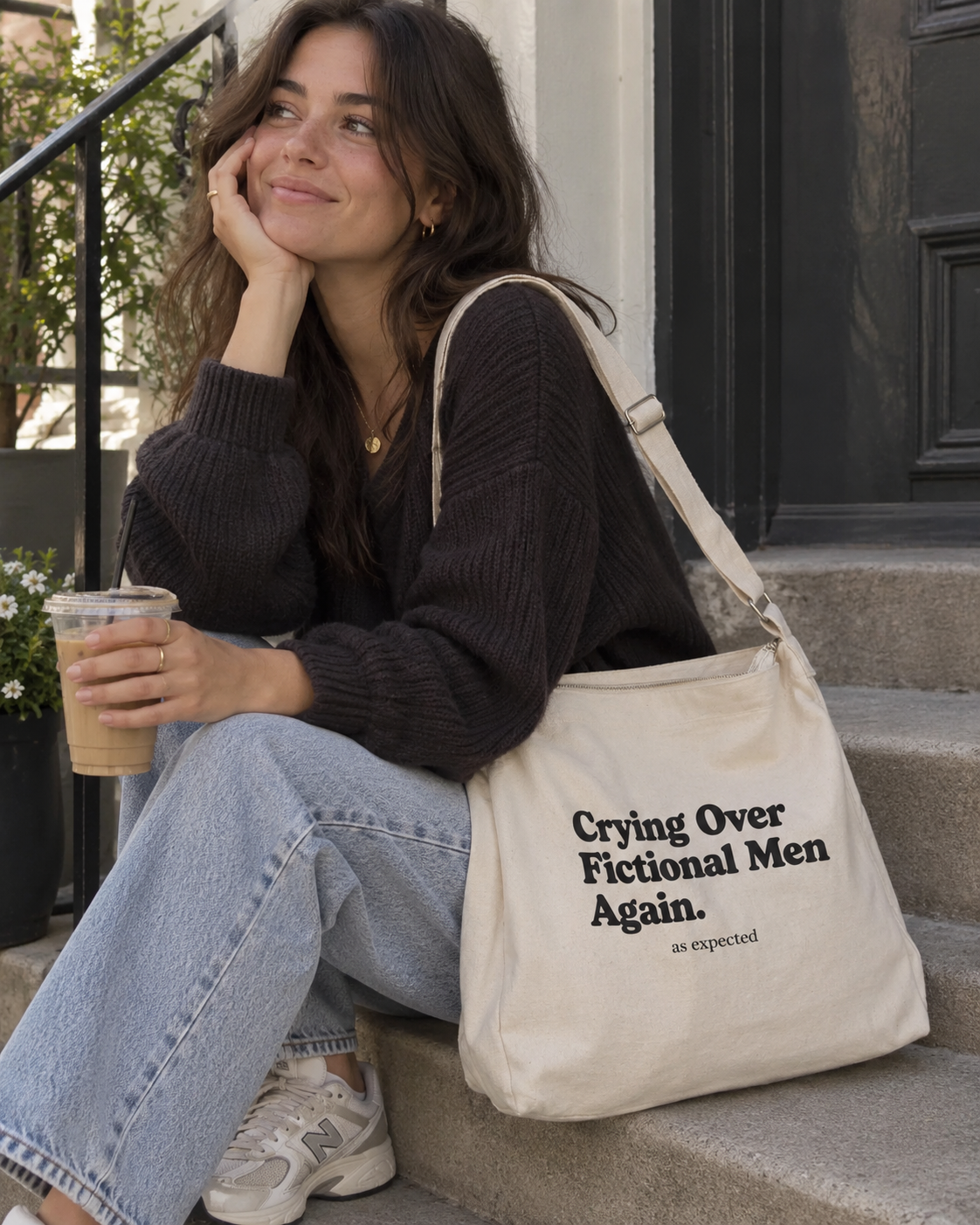 Crying Over Fictional Men K-Drama Crossbody Bag