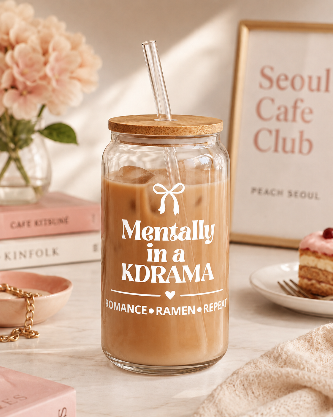 Mentally in a K-Drama Glass Cup