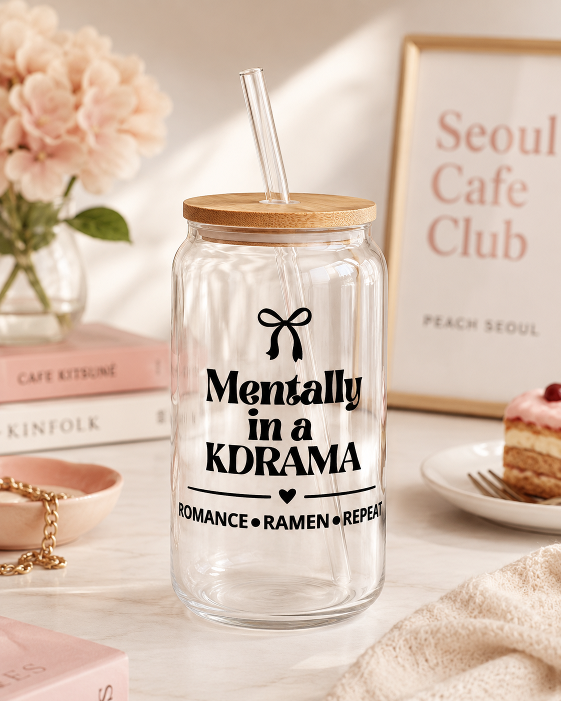 Mentally in a K-Drama Glass Cup
