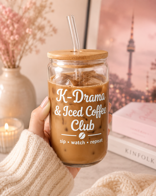 K-Drama & Iced Coffee Club Glass Cup
